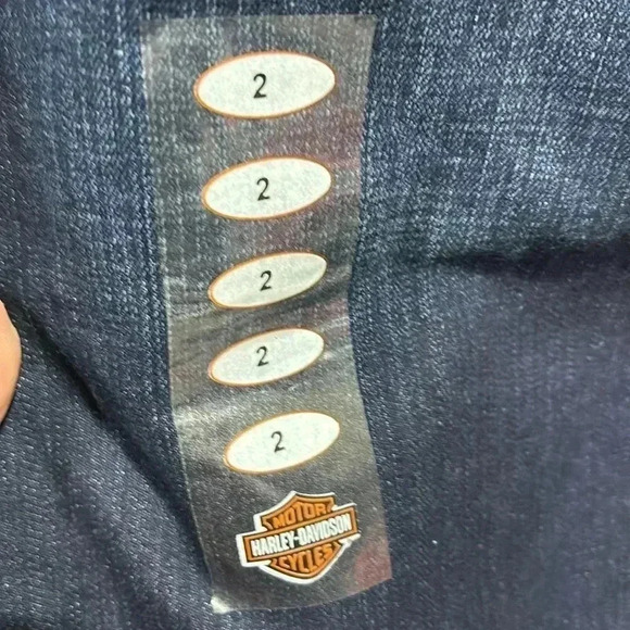 Harley Davidson Midrise boot cut,metallic thread embellished back pockets - Picture 6 of 14